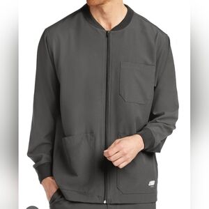 Skechers BARCO Medical  Apparel Jacket 3 Pockets Long Size Small Pewter